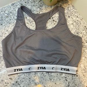 ZYIA grey sports bra size large